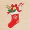 Christmas Stocking Embroidered Hand Towels in Sand (Set of 2) - Image 2 of 2