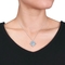 Sofia B. Blue Topaz and 1/2 CTW Diamond Halo Necklace in 14K White Gold - Image 2 of 2