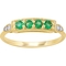 Sofia B. Created Emerald and Diamond Accent 4 Stone Bar Ring in 10K Yellow Gold - Image 1 of 4