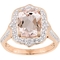 Sofia B. Morganite and 5/8 CTW Diamond Vintage Halo Ring in 14K Rose Gold - Image 1 of 4