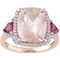 Morganite Pink Tourmaline and 1/3 CTW Diamond Halo Ring in 14K Rose Gold - Image 1 of 4