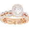 Diamore 14K Rose Gold 1 CTW Oval Cut Diamond Vintage Halo Bridal Set - Image 1 of 4