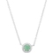 Sterling Silver Emerald with White Topaz Necklace 16 in. - Image 1 of 3