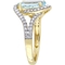 Sofia B. 14K Yellow Gold Oval Aquamarine and 1/2 CTW Diamond Swirl Ring - Image 3 of 4