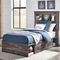 Signature Design by Ashley Drystan Bookcase Headboard Bed with 2 Side Storage Units - Image 6 of 8