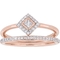 Diamore 10K Rose Gold 1/3 CTW Princess and Round Cut Diamond Petite Bridal Set - Image 1 of 4