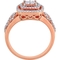 Diamore 14K Rose Gold 1/2 CTW Diamond Cluster Halo Engagement Ring - Image 3 of 4