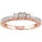Diamore 10K Rose Gold 1/4 CTW Diamond 3 Stone Engagement Ring - Image 1 of 3