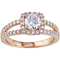 Diamore 14K Rose Gold 1 CTW Diamond Halo Engagement Ring - Image 1 of 3