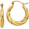 14K Yellow Gold Twisted Hoop Earrings - Image 1 of 2
