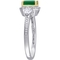 Sofia B. 14K Gold Emerald, White Sapphire and 1/8 CTW Diamond 3 Stone Ring - Image 3 of 4