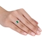 Sofia B. 14K Gold Emerald, White Sapphire and 1/8 CTW Diamond 3 Stone Ring - Image 4 of 4