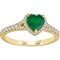 Sofia B. 14K Yellow Gold Emerald and 1/4 CTW Diamond Halo Heart Ring - Image 1 of 4