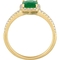 Sofia B. 14K Yellow Gold Cushion Cut Emerald and 1/5 CTW Diamond Halo Ring - Image 2 of 4