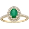 Sofia B. 14K Yellow Gold Oval Cut Emerald and 1/3 CTW Diamond Double Halo Ring - Image 1 of 4