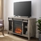 Walker Edison 48 in. Rustic Farmhouse Fireplace TV Stand with Sliding Doors - Image 4 of 4