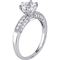 Created White Sapphire and 1/4 CT TW Diamond Ring in 10k White Gold - Image 2 of 3