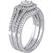 Diamore 1/2 CTW Diamond Halo 3 pc. Bridal Set in Sterling Silver - Image 2 of 4