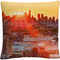 Trademark Fine Art Midtown Sunset Orange Cityscape Decorative Throw Pillow - Image 1 of 2