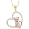 Animal Rock Sterling Silver 1/4 CTW Diamond Heart Cat Pendant - Image 1 of 3