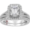 American Rose 14K White Gold 1 1/4 CTW Emerald Cut Diamond Bridal Set - Image 1 of 3