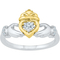 10K Yellow Gold and Sterling Silver 1/8 CTW Diamond Fashion Ring - Image 1 of 2