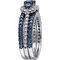 Diamore 10K White Gold 2 CTW Blue and White Diamond 3 Stone 3 pc. Bridal Ring Set - Image 2 of 3