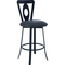 Armen Living Lola Barstool in Matte Black Finish and Grey Faux Leather - Image 1 of 7