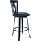 Armen Living Lola Barstool in Matte Black Finish and Grey Faux Leather - Image 3 of 7