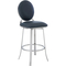 Armen Living Pia Barstool in Brushed Stainless Steel Finish and Grey Faux Leather - Image 1 of 7