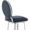 Armen Living Pia Barstool in Brushed Stainless Steel Finish and Black Faux Leather - Image 5 of 7