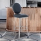 Armen Living Pia Barstool in Brushed Stainless Steel Finish and Black Faux Leather - Image 7 of 7