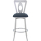 Armen Living Lola Barstool in Brushed Stainless Steel Finish and Grey Faux Leather - Image 2 of 7