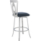 Armen Living Lola Barstool in Brushed Stainless Steel Finish and Grey Faux Leather - Image 3 of 7