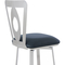 Armen Living Lola Barstool in Brushed Stainless Steel Finish and Grey Faux Leather - Image 5 of 7