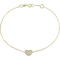 14k Yellow Gold 1/10 CT TW Diamond Heart Charm Bracelet - Image 1 of 3