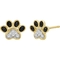 Animal's Rock 14K Gold Over Sterling Silver 1/7 CTW Diamond Paw Print Stud Earrings - Image 1 of 2