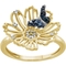 Animal's Rock 14K Yellow Gold Over Sterling Silver 1/10 CTW Diamond Butterfly Ring - Image 1 of 2