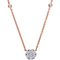 Diamore 14K Rose Gold 1/3 CTW Diamond Floral Cluster 16 in. Necklace - Image 1 of 3