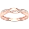 14K Rose Gold Over Sterling Silver Diamond Accent Band - Image 1 of 4