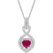 Sophia B. 14K Two Tone Gold Ruby and 1/3 CTW Diamond Infinity Heart Necklace - Image 1 of 2