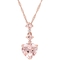 Sofia B. 14K Rose Gold Diamond Accent Morganite Heart Tiered Dangle Necklace 17 in. - Image 1 of 2