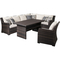 Signature Design by Ashley Easy Isle Outdoor Sofa Sectional with 1 Chair and Table - Image 1 of 4