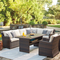 Signature Design by Ashley Easy Isle Outdoor Sofa Sectional with 1 Chair and Table - Image 3 of 4