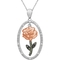 She Shines 14K Gold Over Sterling Silver 1/10 CTW Diamond Dangling Rose Pendant - Image 1 of 4