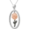 She Shines 14K Gold Over Sterling Silver 1/10 CTW Diamond Dangling Rose Pendant - Image 2 of 4