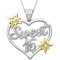 She Shines Sterling Silver and 14K Goldtone 1/7 CTW Diamond Sweet 16 Heart Pendant - Image 1 of 4