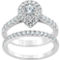 10K White Gold 1 CTW Pear Shape Diamond Bridal Set - Image 1 of 4