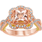 Truly Zac Posen 14K Two Tone Gold Morganite and 1/2 CTW Diamond Engagement Ring - Image 1 of 3