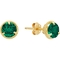 14K Yellow Gold Solitaire Round Cut Created Emerald Rope Stud Earrings - Image 1 of 2